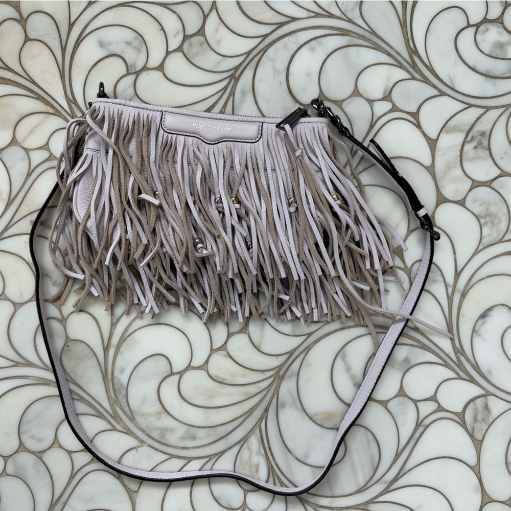 REBECCA MINKOFF FINN BEADED CROSSBODY LILAC